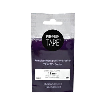 Brother TZ-231 compatible NOIR/BLANC, 12mm - Goodshop Canada